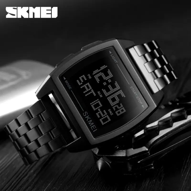 Мужские наручные электронные часы Skmei 1368 Черный Винница - изображение 5