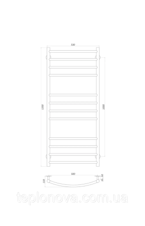 Полотенцесушитель Нержавейка UNIO 1200x530-12 Лесенка Дуга Елит Черновцы