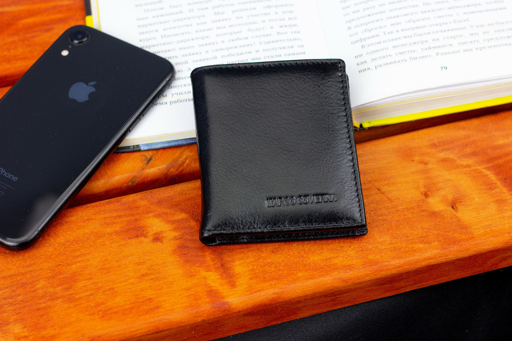 Мужской кошелек из натуральной кожи. Кожаный кошелек мужской портмоне из кожи MARCO COVERNA Киев - изображение 1