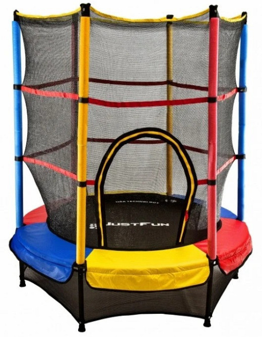 Дитячий батут 140 см Just Fun із захисною сіткою для дітей Різні кольори Київ - фото 2
