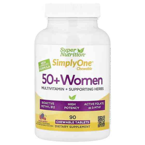 50+ Women Multivitamin + Supporting Herbs, Mixed Berry , 90 Chewable Tablets Луцк