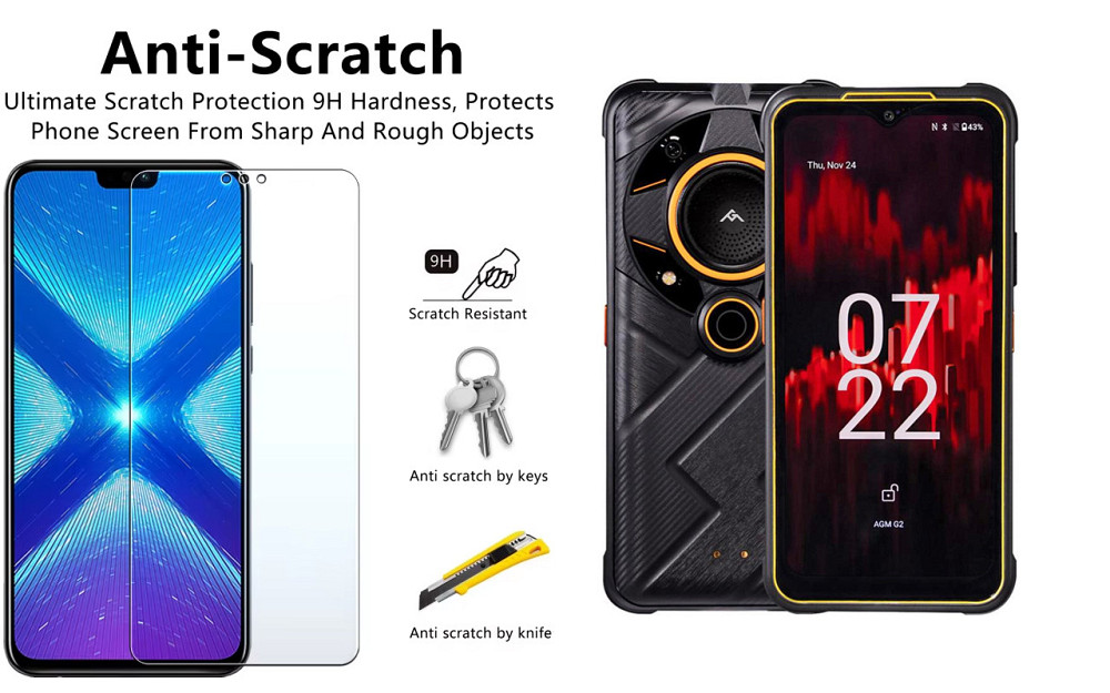 Защитное стекло NeoGlass для AGM G2, G2 Guardian, G2 Pro – ультрапрозрачное и устойчивое Киев - изображение 1