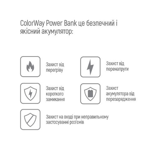 Павербанк 10000 mAh ColorWay CW-PB100LPG3BK-PD 18W QC+PD slim світлодіодний індикатор чорний Житомир - фото 7