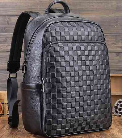 Чорний чоловічий шкіряний рюкзак для ноутбука Tiding Bag Київ