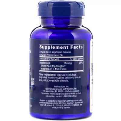 Мінерали Life Extension Магній L-треонат, Magnesium L-Threonate, Neuro-Mag, 90 капсу (LEX-16039) Вінниця