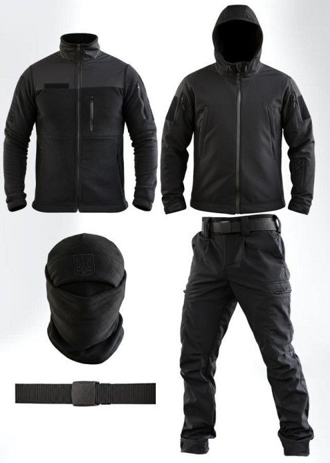Тактичний костюм Softshell 5в1 LUNAR чорний ТР6407 Одеса - фото 11