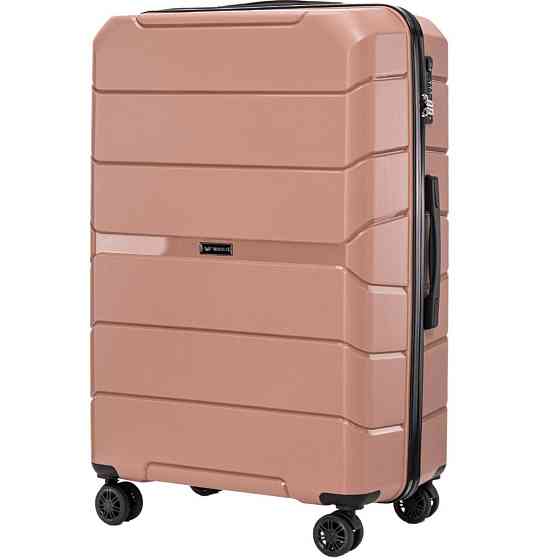 Валіза поліпропіленова WINGS PP06 велика 78 см золотисто-рожева Київ