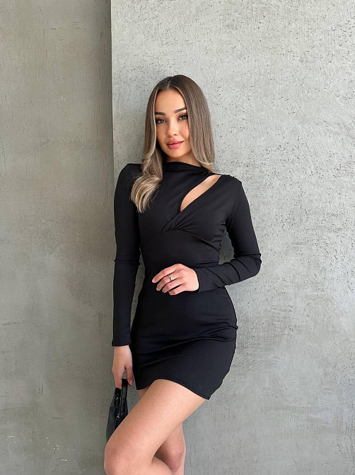 Женское стильное вечернее мини платье из микродайвинга 44/46 Одесса - изображение 4