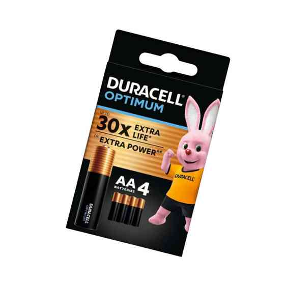 Батарейка AA лужна 1.5V пальчик Duracell Optimum Alkaline 4шт картон Бельгія Мукачево