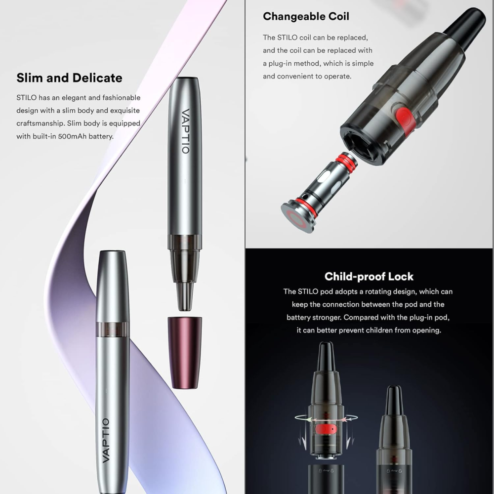 Вейп Мод Бокс Стартовий комплект Vaptio STILO з атомайзером на 2,0 мл, комплект вейпу випарник Київ - фото 4