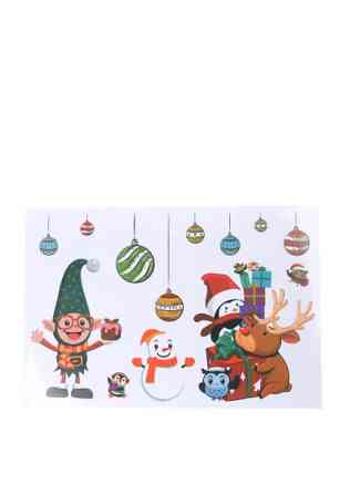 Новорічна наклейка на вікно Melinera 33 на 22 см різнобарвний Київ