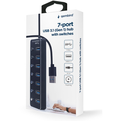 Концентратор Gembird USB 3.0 7 ports (UHB-U3P7P-01) Вінниця - фото 5