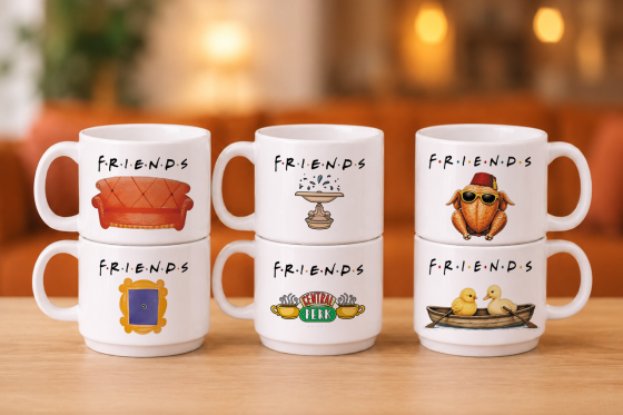 Набір керамічних чашок «Друзі Friends» — 6 чашок по 300 мл Одеса