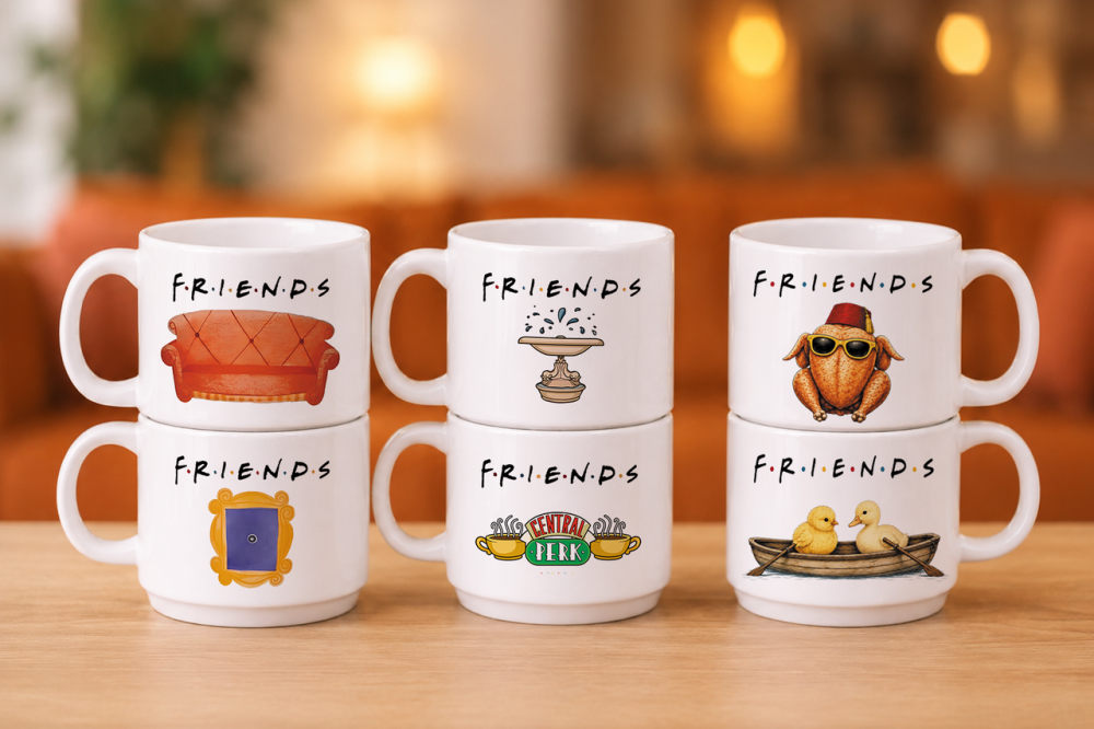Набір керамічних чашок «Друзі Friends» — 6 чашок по 300 мл Одеса - фото 1