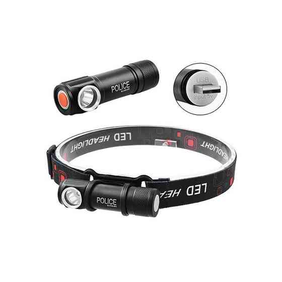 Мощный налобный фонарь STENSON POLICE 2155-XPE, LI-ION акумулятор, магн, USB Бровары