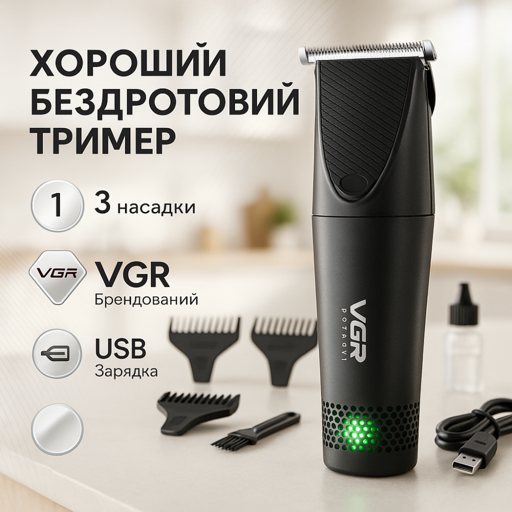 Машинки для стрижки професійні машини, Професійний бездротовий тример, Набір машинок для стрижки DQ-66 Київ - фото 18