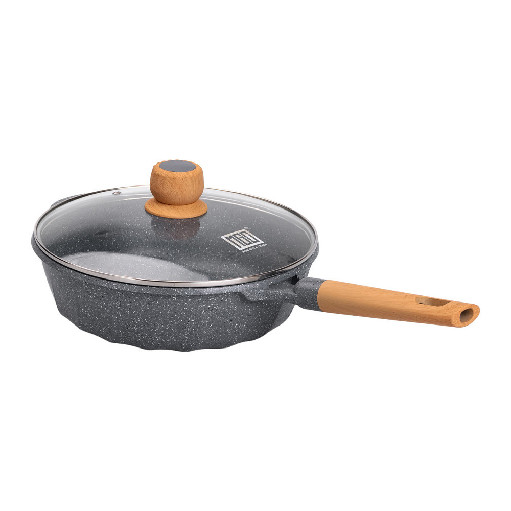 Алюмінієвий сотейник 4,3 л мармуровий з антипригарним покриттям Ø 28 см сірий MGC HP-4-437G Коломия - фото 5