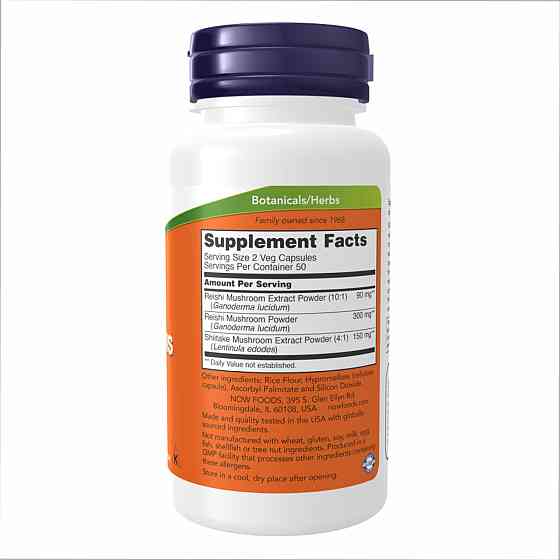 Грибы рейши Now Foods Rei-Shi Mushrooms 270 mg 100 раст капс Киев