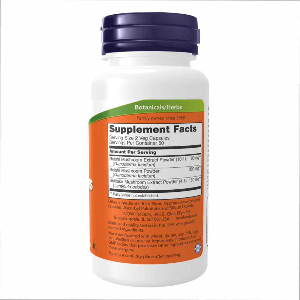 Грибы рейши Now Foods Rei-Shi Mushrooms 270 mg 100 раст капс Киев - изображение 5