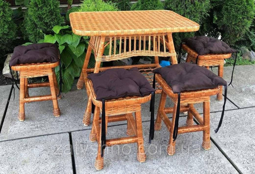 Набор мебели из лозы с табуретками Киев - изображение 6