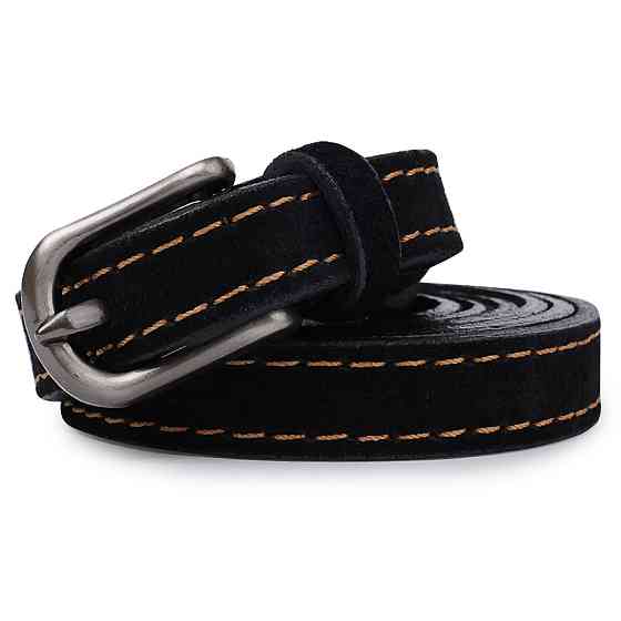 Стильний замшевий ремінь для жінок Чорний (Vintage) Київ