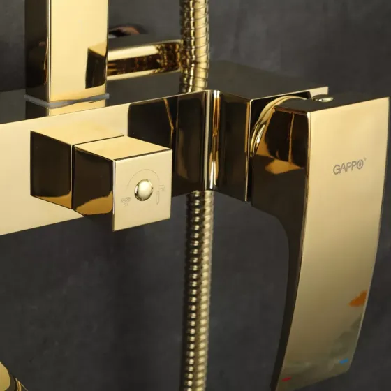 Душова система з виливом GAPPO G2407-3 3-функції, золото Київ