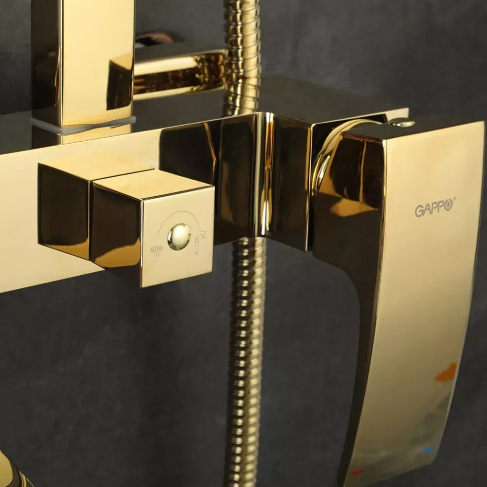 Душова система з виливом GAPPO G2407-3 3-функції, золото Київ - фото 3