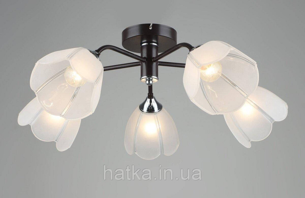 Люстра стельова у вітальню Sirius B N6048/5 COFFEE+CR Київ - фото 1