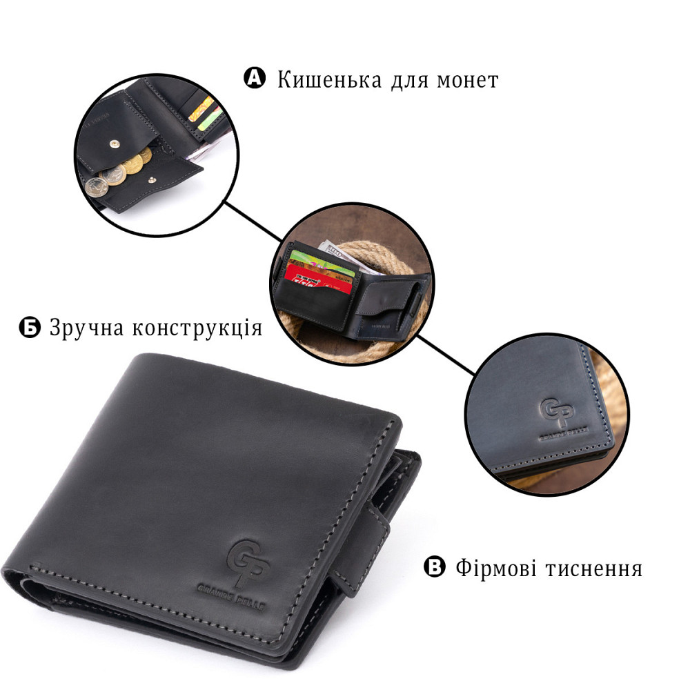 Портмоне горизонтальное Amico на магните на два отделения матовое (GRANDE PELLE) Киев - изображение 8