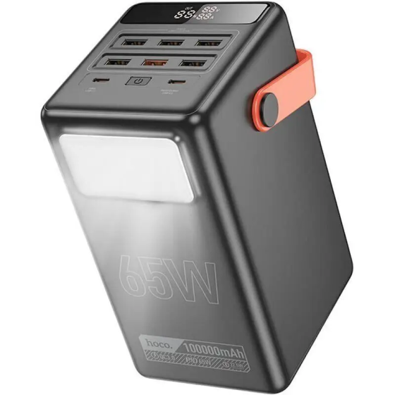Універсальна мобільна батарея Hoco DB03 100000mAh Max Centurion PD 65W LCD Lamp (Чорна) Вінниця