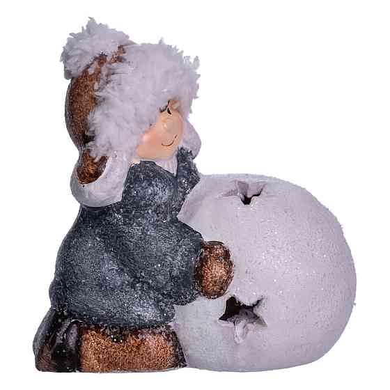 Фигурка Девочка со снежным шаром с подсветкой для декора Киев