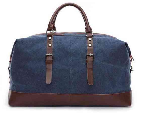 Дорожня сумка текстильна велика Синя (Vintage) Київ