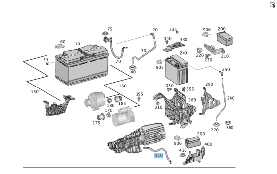 Mercedes-Benz  A1665400841 Провід маси на кронштейні двигуна GL/GLS X166 ML/GLE W166 GLE Coupe C292 Одеса