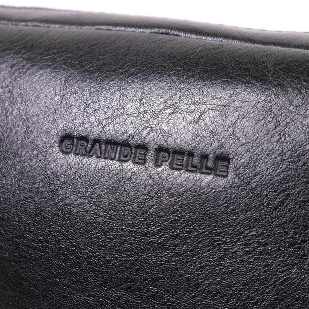Сумка бананка прямоугольного формата из качественной натуральной кожи GRANDE PELLE 22576 Черный Киев - изображение 6