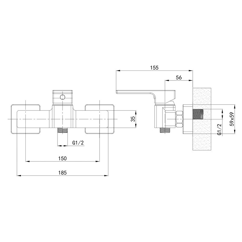Змішувач для ванни Mixxus Premium DANTE 009 EURO Біло-хромований MI6795 Харків - фото 2