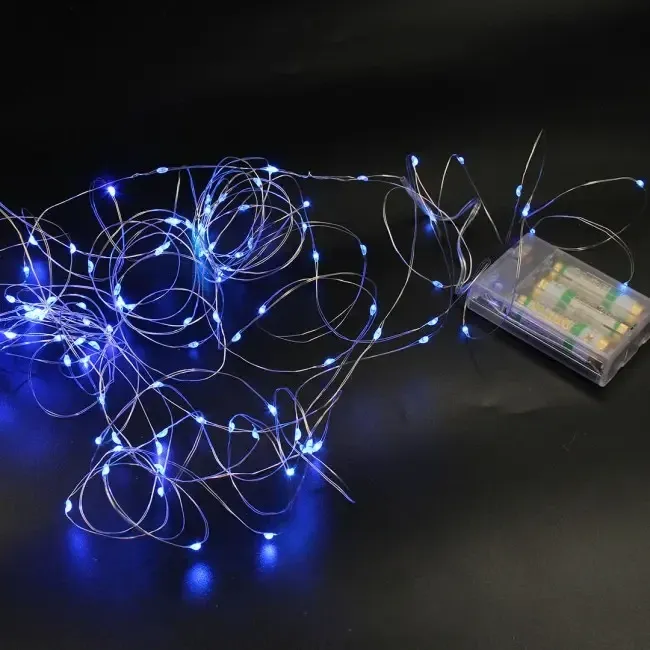 Xmas гирлянд 200 Led (Copper) на медной проволоке (Капля росы) B Синяя от батареек+USB  7293 Одесса - изображение 1