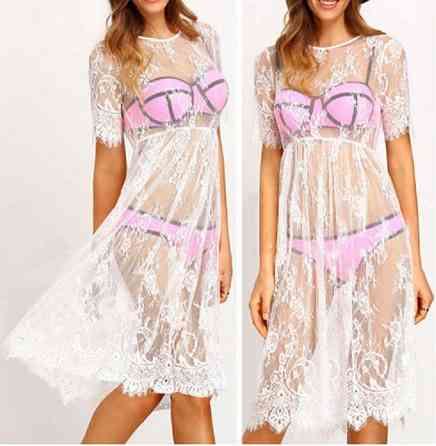 Накидка для пляжа из кружева белый Киев