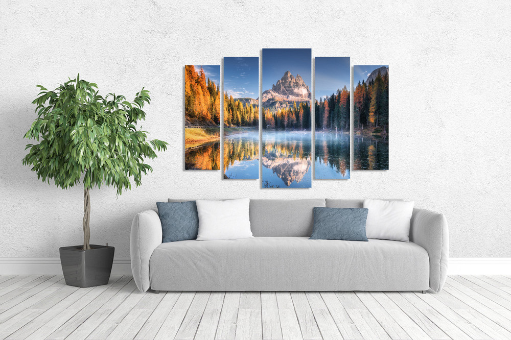 Модульна картина в вітальню/ спальню Озеро над горами LM004_5 115x170 см Київ - фото 3