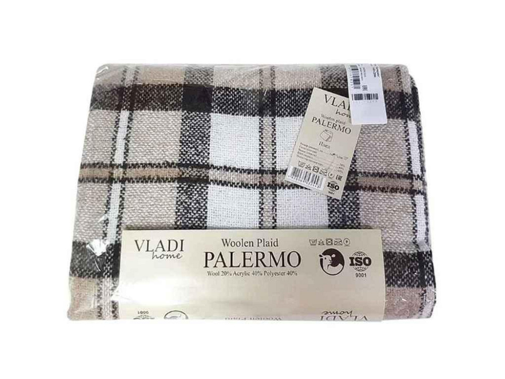 Плед 140*200 Palermo CROCUS белый-пес-каст ТМ VLADI Киев - изображение 1