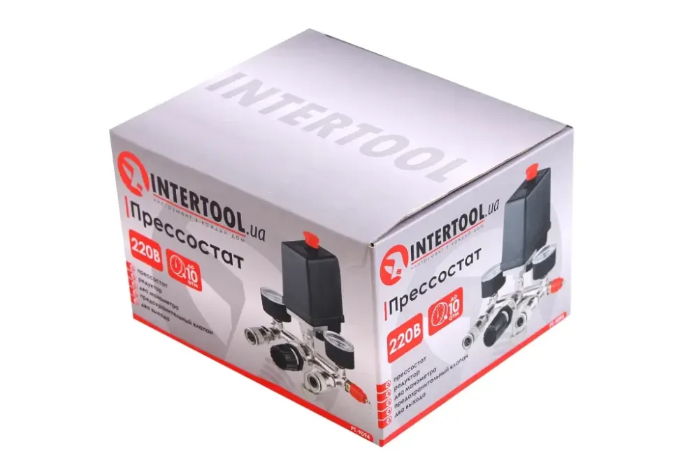 Пресостат для компресора Intertool у складі (редуктор, 2ман, 2 кольори) Вінниця - фото 5