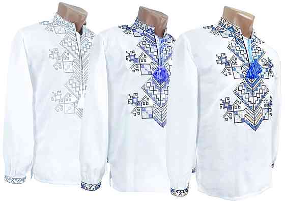 Чоловіча вишиванка на довгий рукав з орнаментом Дерево життя голуба нитка Київ