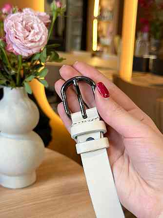 Білий жіночий шкіряний ремінь 6231 Київ