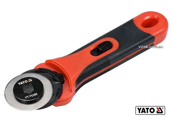 Ніж YATO з висувним круглим сталевим лезом, Ø= 45 мм, ручка- TPR+ABS [12/96] Одесса