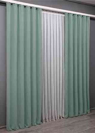 Комплект готовых штор VR-Textil Микровелюр Petek № 1508ш Мятный 150х290 см 2 шт (33-0383) Киев