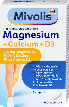 Mivolis Magnesium + Calcium + D3 Tabletten 45 St Міволіс Таблетки Магній + Кальцій + D3 Київ