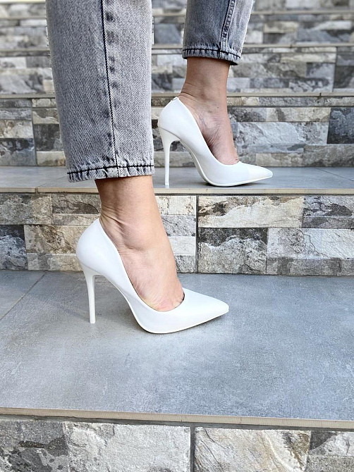 Туфлі жіночі SMALL SWAN білі еко-шкіра каблук 10см 38р.-24.5см. (HS83-2) Коломыя - изображение 10