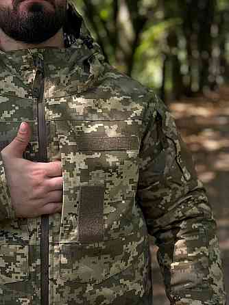 Военная зимняя водонепроницаемая мужская куртка CallDragon пиксель ММ-14 Omni-Heat с капюшоном военная WAR Львов