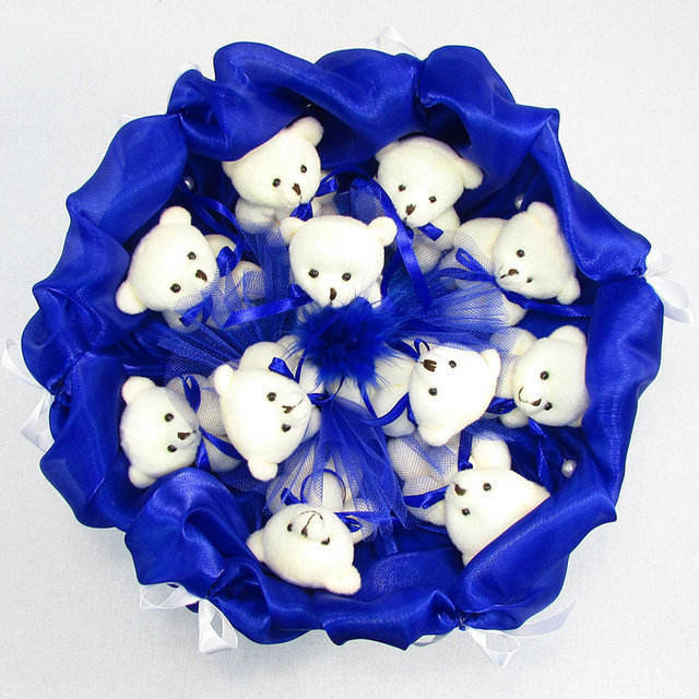 Букет з м'яких іграшок 11 ведмедиків 5282IT синій Вінниця - фото 2
