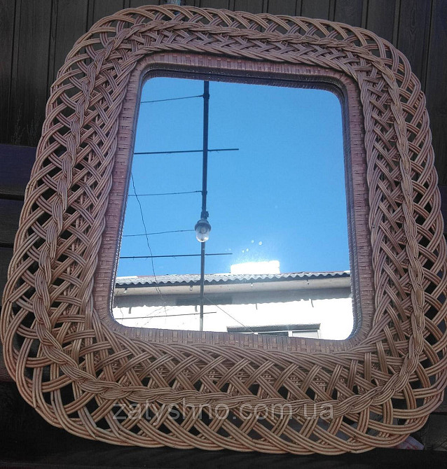 Дзеркало плетене настінне квадратне Київ - фото 4