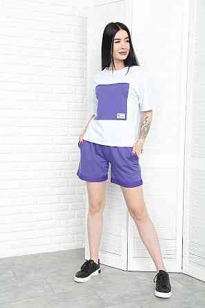 Двокольоровий костюм з шортами "Numb" оптом | Норма | Розпродаж моделі Фіолетовий, 42-44 Київ